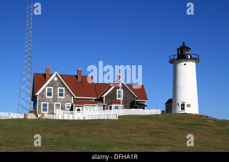 Nobska Point Lighthouse, Woods Hole, Cape Cod, Massachusetts, USA Stockfoto