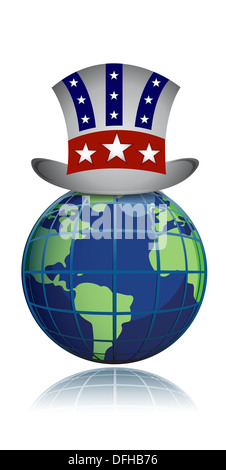 US-Globus Hut Illustration Design auf einem weißen Hintergrund isoliert Stockfoto
