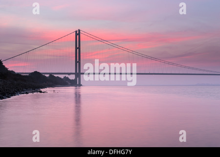 Humber Bridge Sonnenaufgang, Hull (UK) Stockfoto