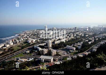 Überblick über die Stadt Haifa in Israel Stockfoto