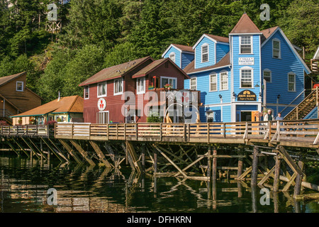 Historischen Creek Street Promenade, Ketchikan, Alaska, USA Stockfoto