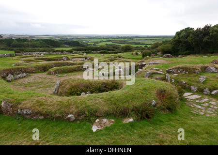 Reste von Carn Euny Eisenzeitdorf in der Nähe von Sancreed, Cornwall Stockfoto