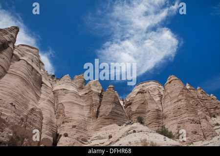 Ungewöhnlichen Felsformationen entlang dem Slot Canyon Trail im Kasha-Katuwe Zelt Rocks National Monument, New Mexico. Stockfoto