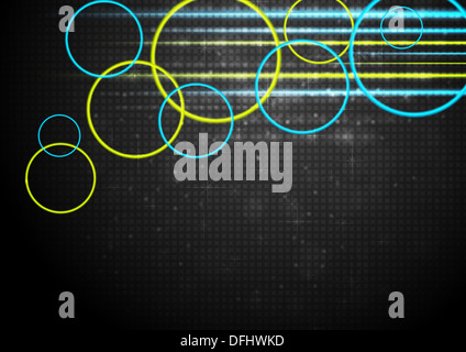 Bunte Kreise auf dem dunklen Hintergrund. Vector Design Eps 10 Stockfoto