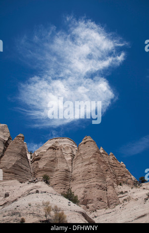 Ungewöhnlichen Felsformationen entlang dem Slot Canyon Trail im Kasha-Katuwe Zelt Rocks National Monument, New Mexico. Stockfoto