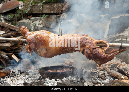 gebratenes Lamm am Spieß Stockfoto