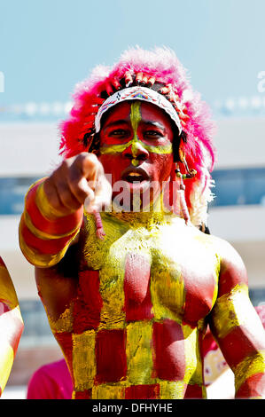 5. Oktober 2013: AFlorida State Seminolen Fan Jubel für die Seminolen während des Spiels zwischen Maryland Terrapins und der Florida State Seminolen Doak S. Campbell Stadium. Stockfoto