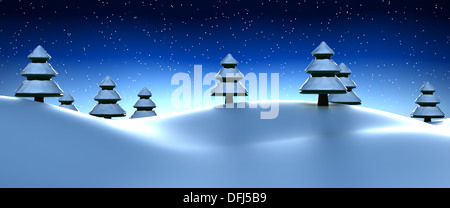 3D Winterszene Stockfoto