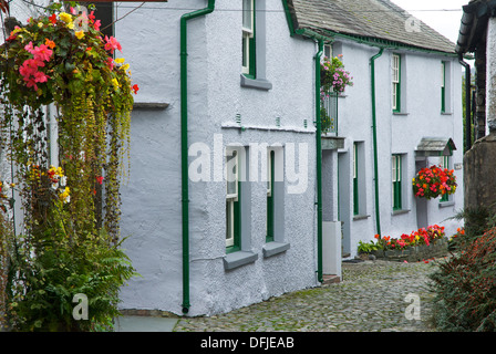 Wordsworth Street im Dorf Hawkshead, Nationalpark Lake District, Cumbria, England UK Stockfoto