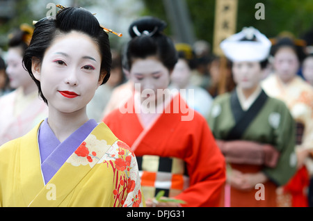 Eine Szene aus dem "Kushi Matsuri" (Kamm-Festival) in Kyoto, Japan. Stockfoto