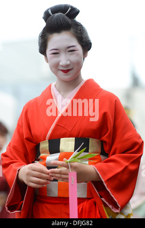 Eine Szene aus dem "Kushi Matsuri" (Kamm-Festival) in Kyoto, Japan. Stockfoto