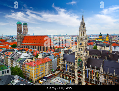 München Skyline im Rathaus. Stockfoto