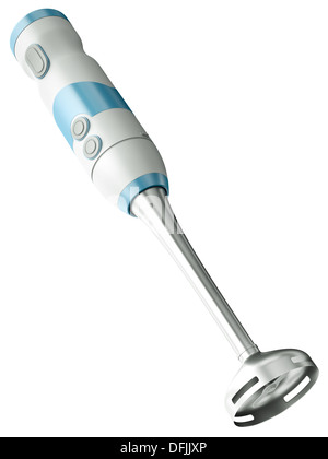 Stabmixer, isoliert auf einem weißen Hintergrund. 3D Abbildung gerendert. Stockfoto