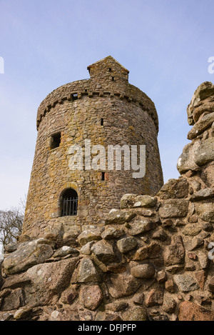 Orchardton Tower, in der Nähe von Palnackie, Dumfries & Galloway, Schottland Stockfoto