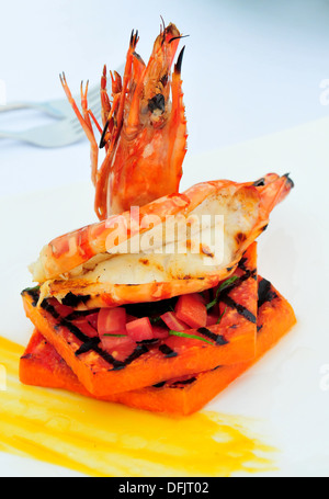 Taste of Thailand - gegrillte Riesen Tiger Garnele Stockfoto