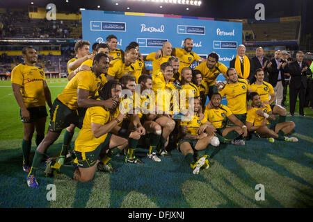 Rosario, Santa Fe, Argentinien. 5. Oktober 2013. Rugby-Meisterschaft Befestigung zwischen Argentinien und Australien. Estadio Gigante de Arroyito. Wallabys gewinnt das Match. Bildnachweis: Aktion Plus Sport/Alamy Live-Nachrichten Stockfoto