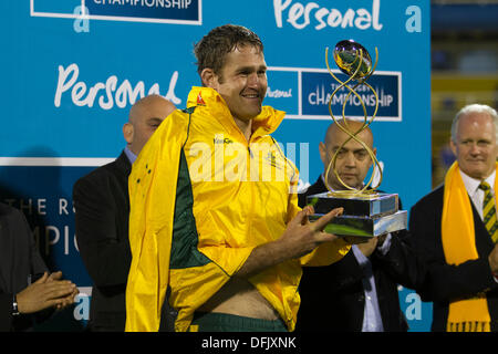 Rosario, Santa Fe, Argentinien. 5. Oktober 2013. Rugby-Meisterschaft Befestigung zwischen Argentinien und Australien. Estadio Gigante de Arroyito. James Horwill Mann des Spiels. Bildnachweis: Aktion Plus Sport/Alamy Live-Nachrichten Stockfoto