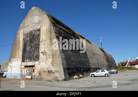 WWII deutsche u-Boote im Hafen von Lorient, Bretagne Unterschlupf. Stockfoto