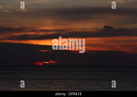 Sonnenuntergang in Cala Blanca, Menorca, Balearen Stockfoto