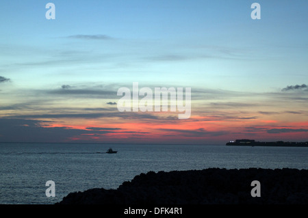 Sonnenuntergang in Cala Blanca, Menorca, Balearen Stockfoto