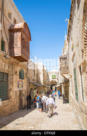 Straße der alten Stadt von Jerusalem in israel Stockfoto