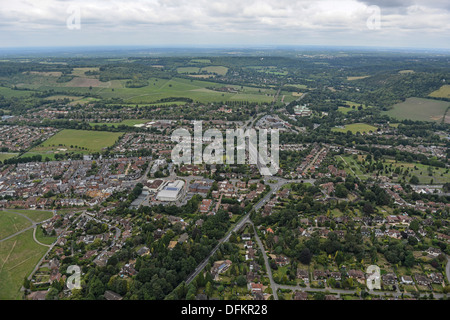 Luftaufnahme von Dorking Stadtzentrum Stockfoto