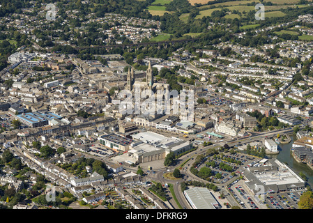 Luftaufnahme von Truro Stadtzentrum Stockfoto