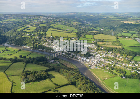 Luftaufnahme von Calstock Cornwall Stockfoto