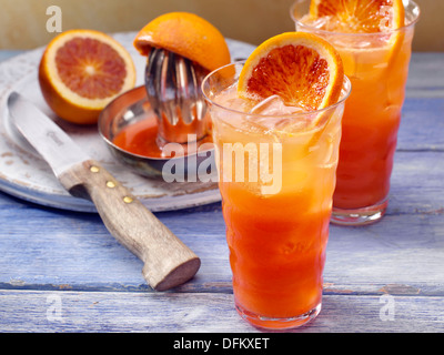 Blood orange Ginger Ale Frucht trinken Stockfoto
