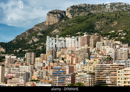 Blick nach Westen über Fontvieille aus der fürstlichen Palast, Monaco Stockfoto