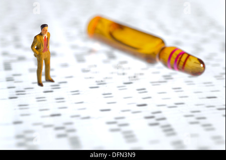 Mann mit DNA-gel Stockfoto