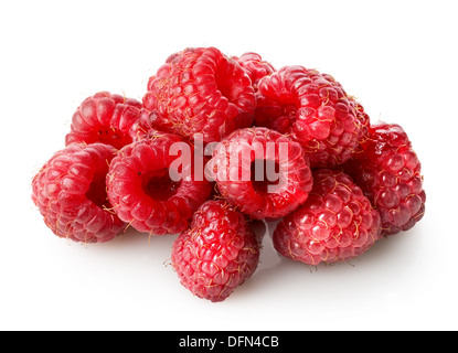 Rote Himbeere isoliert auf weißem Hintergrund Stockfoto