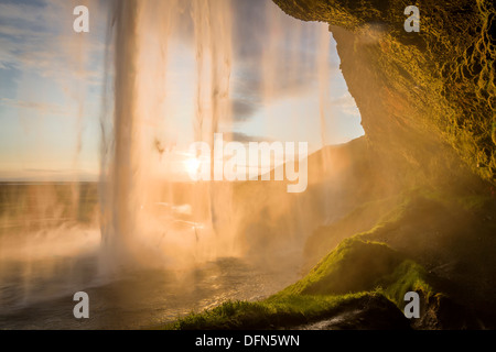 Wasserfall Seljalandsfoss, Island Stockfoto