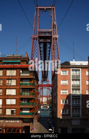 Puente Colgante, Puente Transbordador Schwebefähre, Stahlkonstruktion von Alberto de Palacio und Ferdinand Joseph Arn Stockfoto