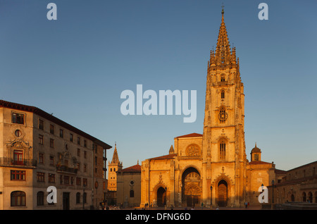 Palacio de Valdecarzana-Heredia, Palast, aus dem 17. und 18. Jahrhundert, Catedral de San Salvador, Kathedrale, Gotik, Oviedo, Camino Prim Stockfoto