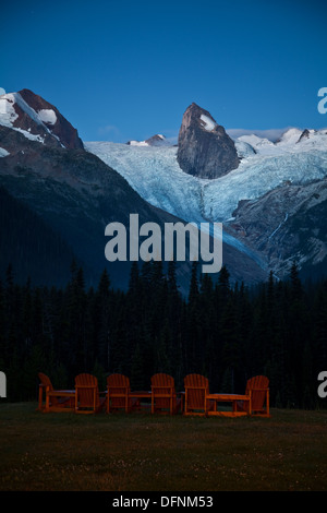 Vor Sonnenaufgang Bild des Gletschers Bugaboo Bugaboo Lodge Stockfoto