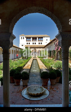 Palacio de Generalife, Alhambra, Granada, Andalusien, Spanien, Europa Stockfoto