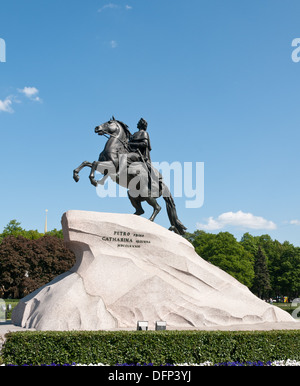 Denkmal für König Peter erste große in St. Petersburg Russland Stockfoto