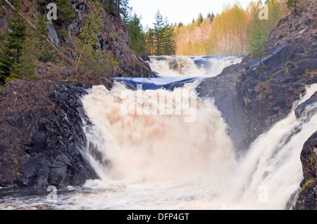 Russischen Norden. Wasserfall Kivach in Karelien, Russland Stockfoto