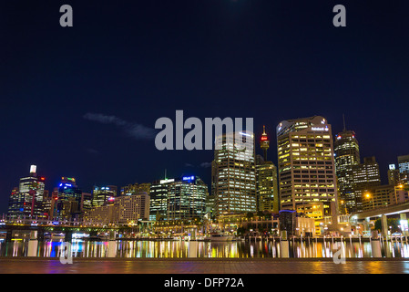 Skyline von den Darling Harbour in Sydney, Australien Stockfoto