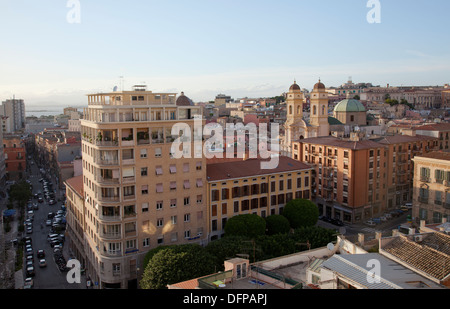 Blick vom Castello über Stampace Viertel in Cagliari - Sardinien Stockfoto