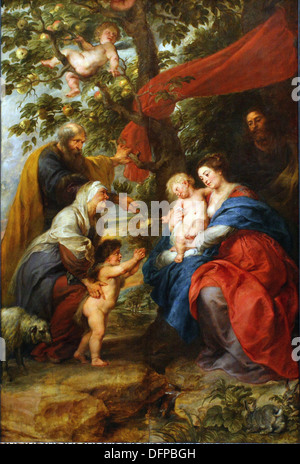 Peter Paul RUBENS - Heilige Familie unter einem Apfelbaum - 1362 - Kunsthistorisches Museum - Vienna Stockfoto