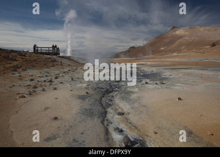 Namaskard Hverarond Geothermie Mud-Pits Stockfoto