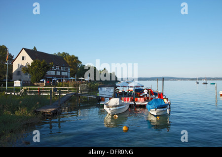 Deutschland, Baden-Würtemberg, Bodensee, Hoeri, Gaienhofen, Horn, Restaurant Schloessli Stockfoto