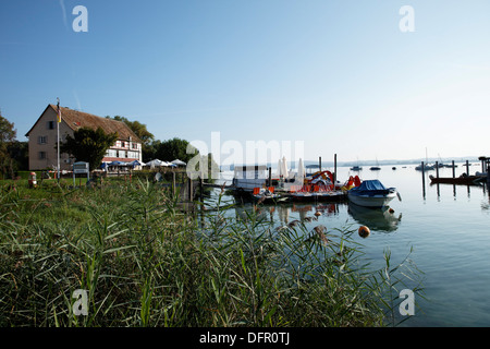 Deutschland, Baden-Würtemberg, Bodensee, Hoeri, Gaienhofen, Horn, Restaurant Schloessli Stockfoto