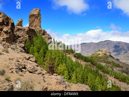 Roque Nublo Peak, Berglandschaft von Gran Canaria. Stockfoto