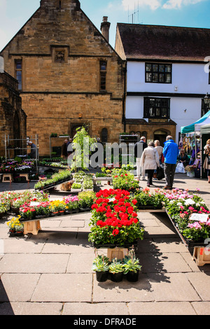 Samstag Markttag in Sherborne Dorset Stockfoto