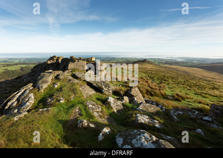 Die Aussicht auf Belstone Kamm, Belstone Tor Dartmoor National Park Devon Uk Stockfoto