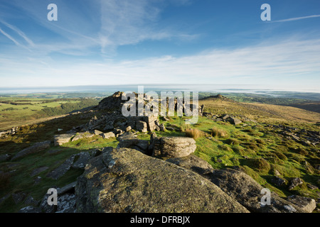 Die Aussicht auf Belstone Kamm, Belstone Tor Dartmoor National Park Devon Uk Stockfoto
