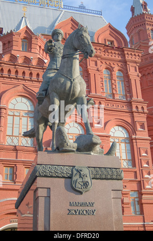 Marschall Georgy Konstantinovich Zhukov-Statue in Moskau Stockfoto